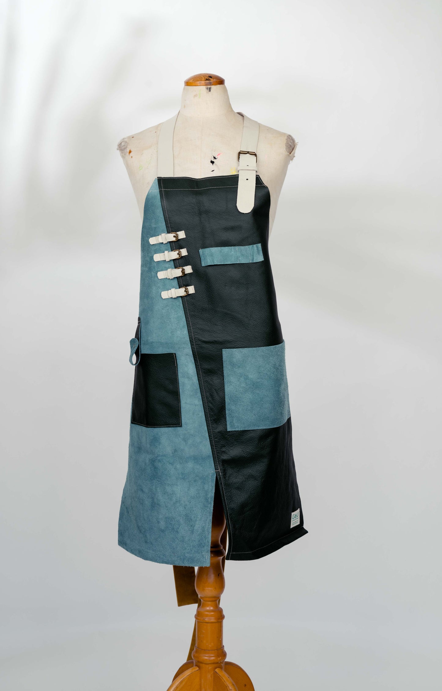 One-of-a-Kind Leather and Suede Artisan Apron