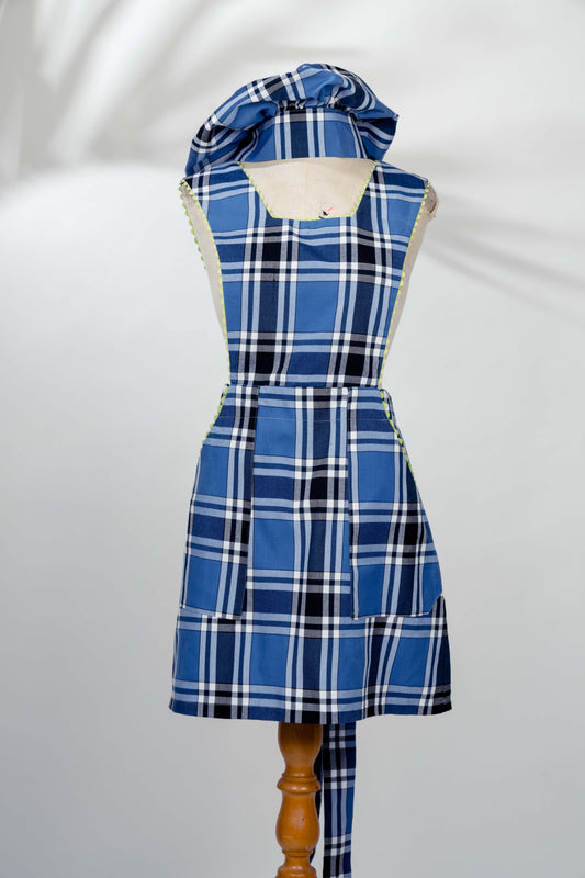 One-of-a-Kind Blue Plaid Apron