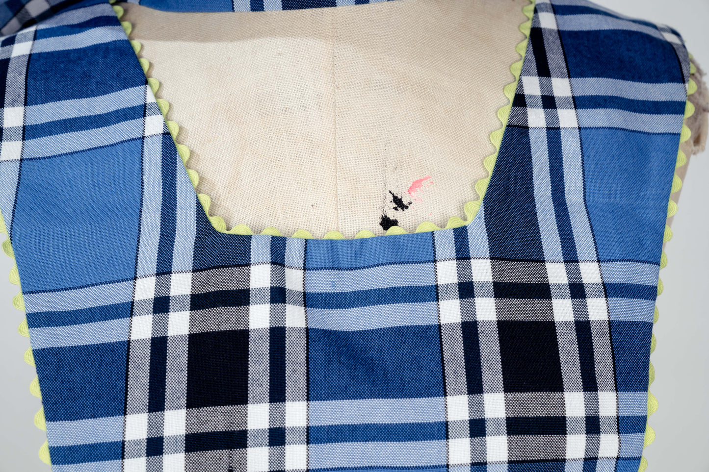 One-of-a-Kind Blue Plaid Apron