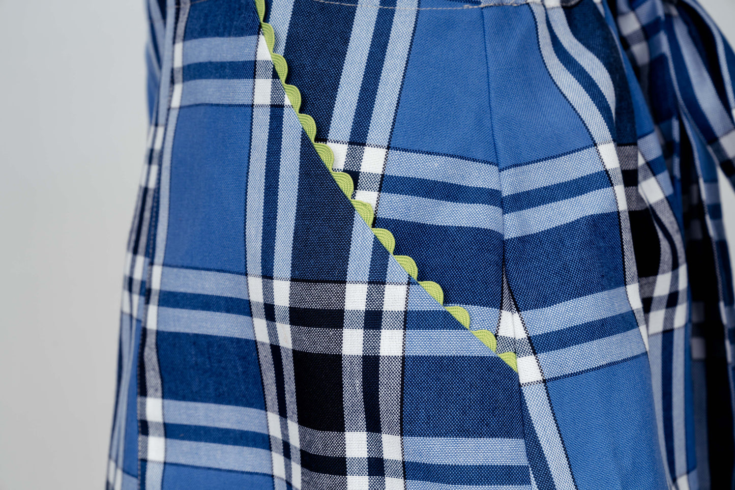 One-of-a-Kind Blue Plaid Apron