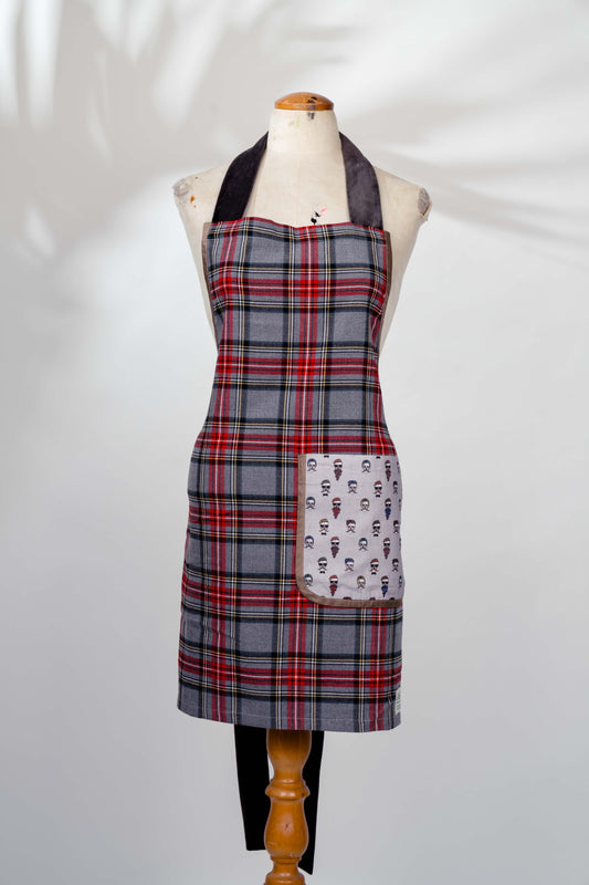 Vintage Tartan Meets Modern Quirk: One-of-a-Kind Handmade Apron