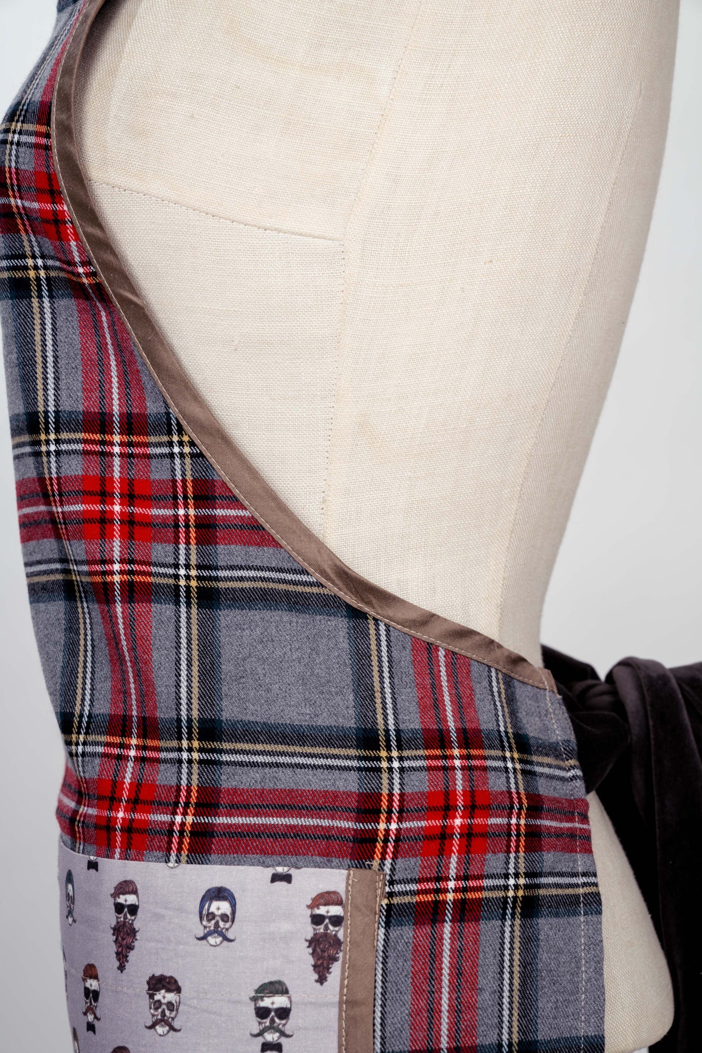 Vintage Tartan Meets Modern Quirk: One-of-a-Kind Handmade Apron