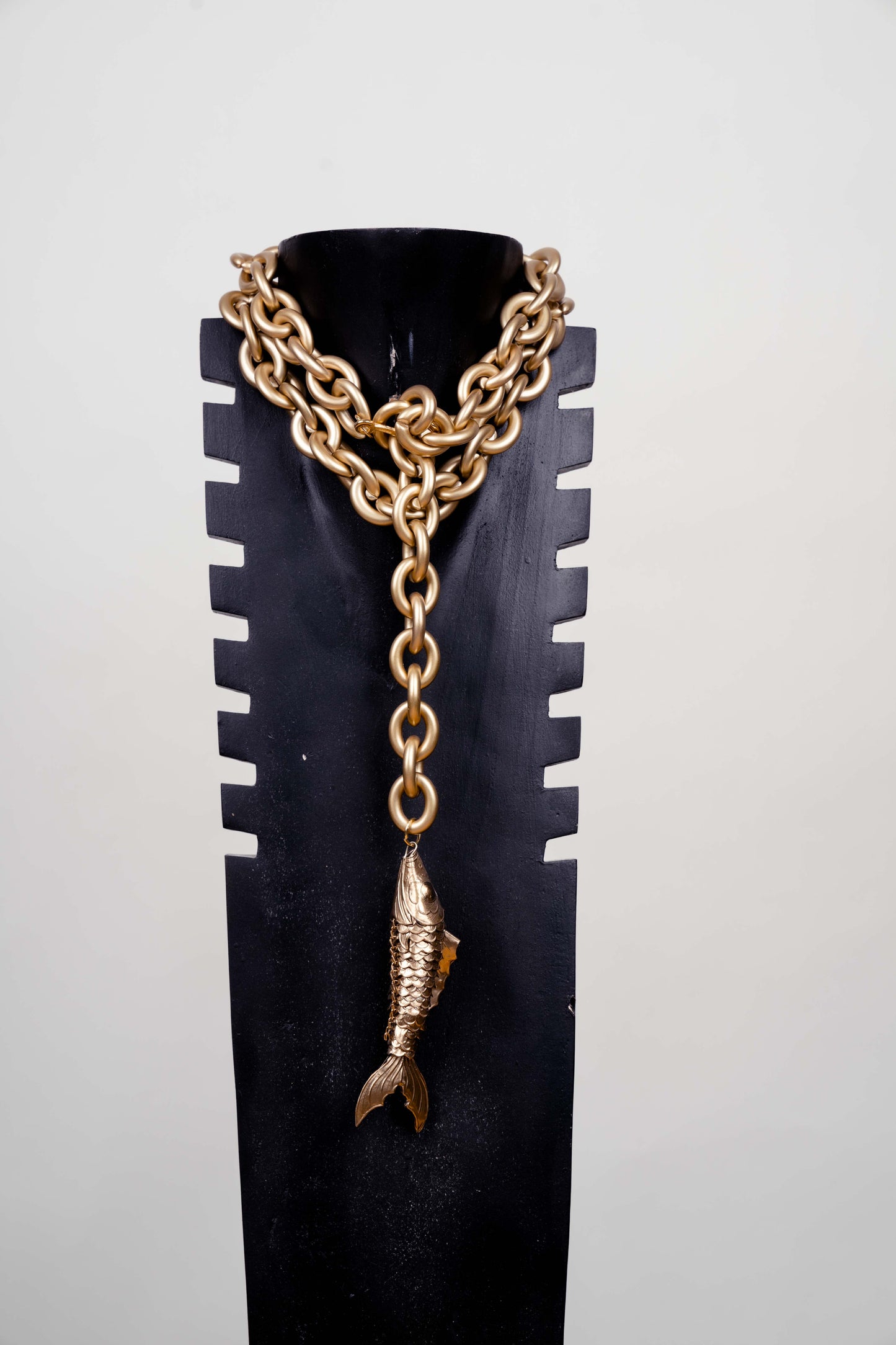 Gold-Plated Chain Necklace with Fish Pendant