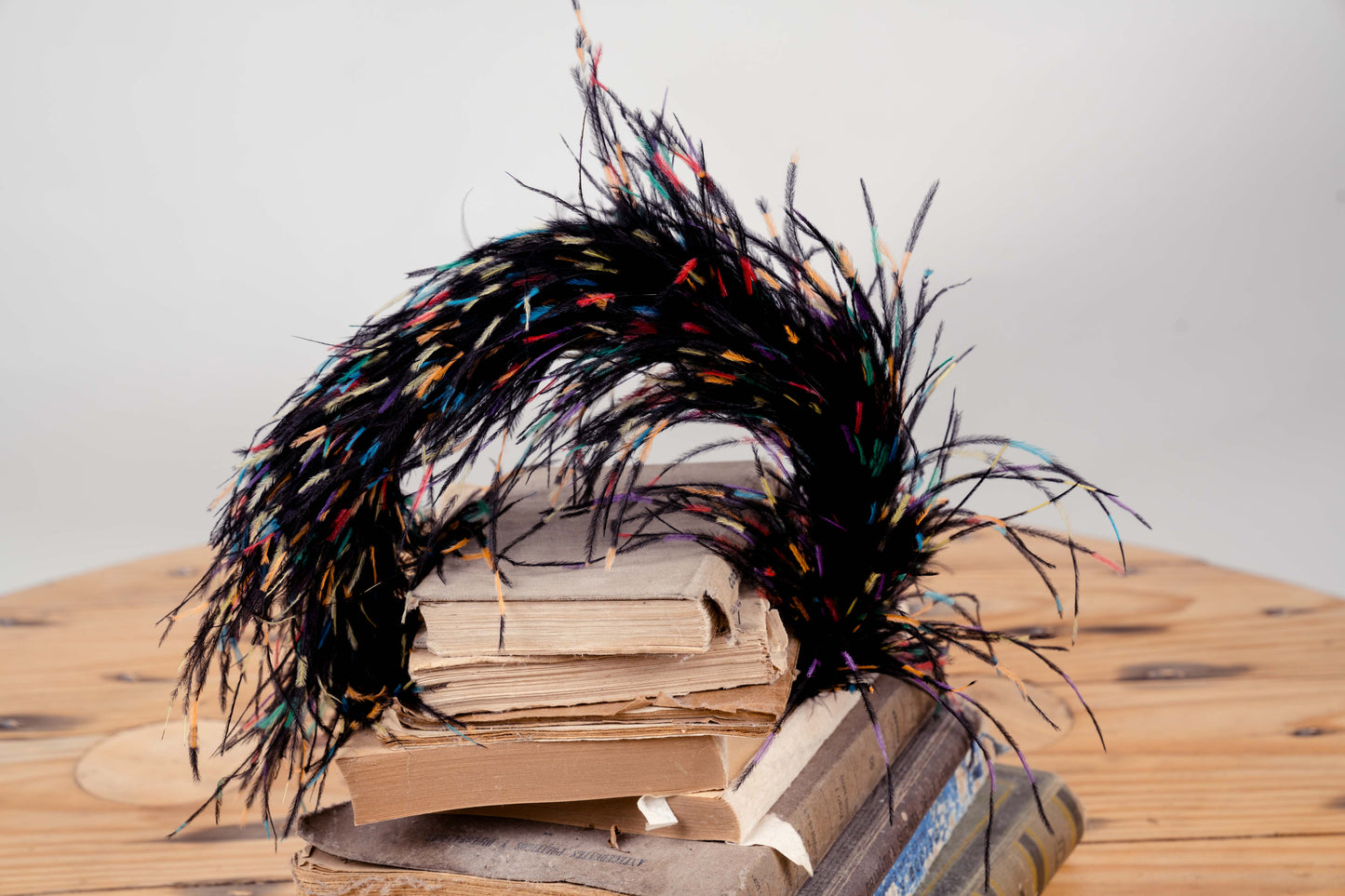 Whimsical Multicolor Feather Statement Headpiece