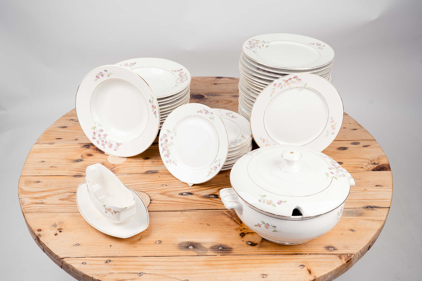 Vintage Floral Ceramic Dinnerware Set