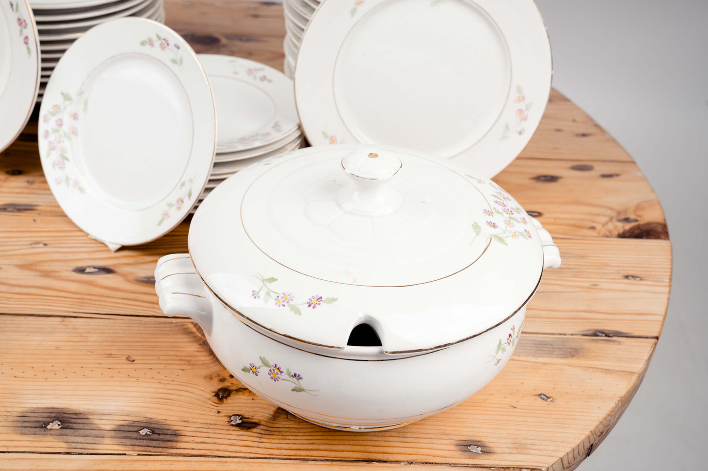 Vintage Floral Ceramic Dinnerware Set