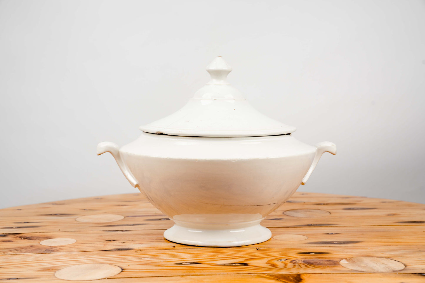 Antique White  Tureen with Lid