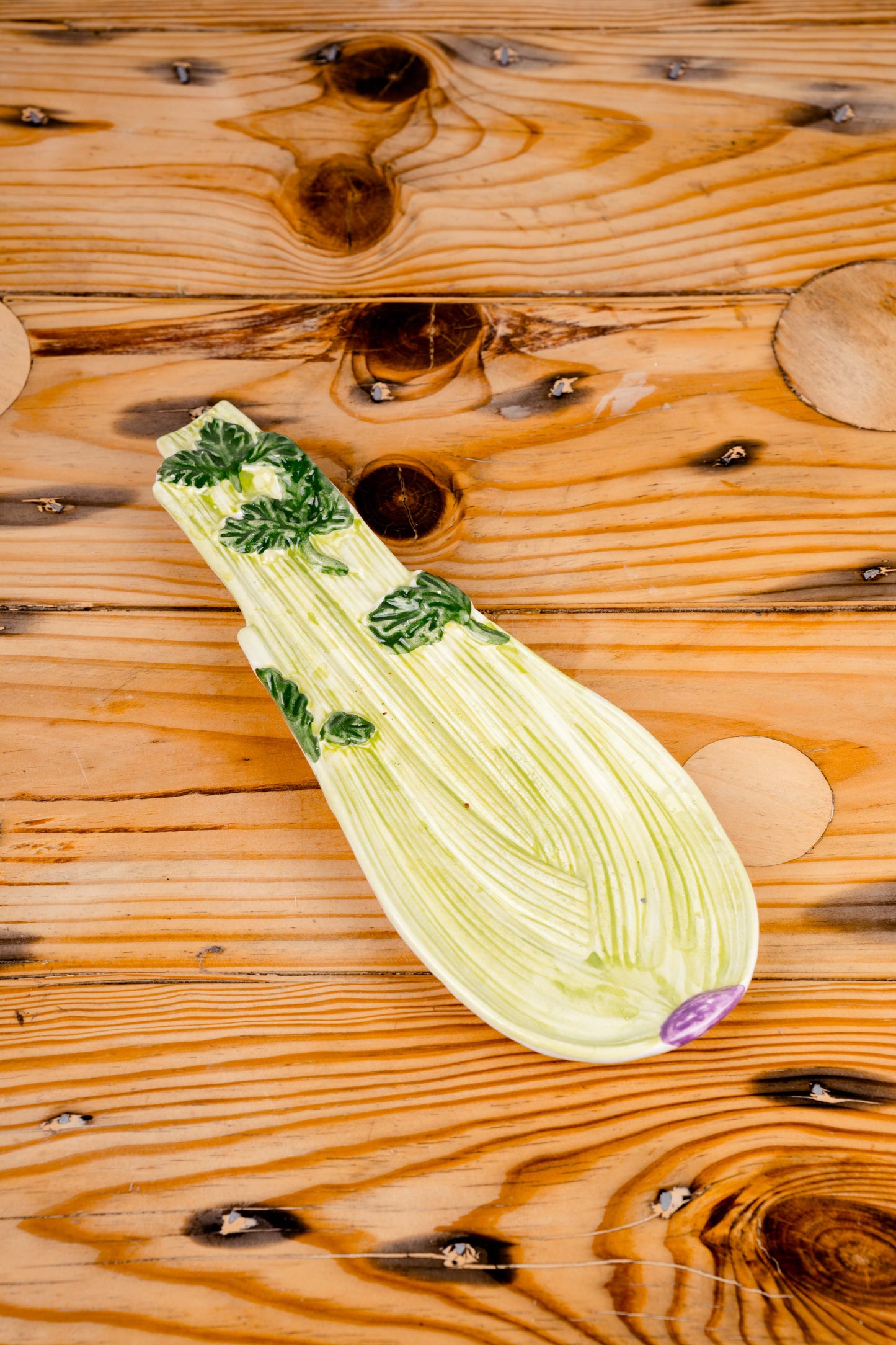 Ceramic Cooking Utensil Rest in Celery Design